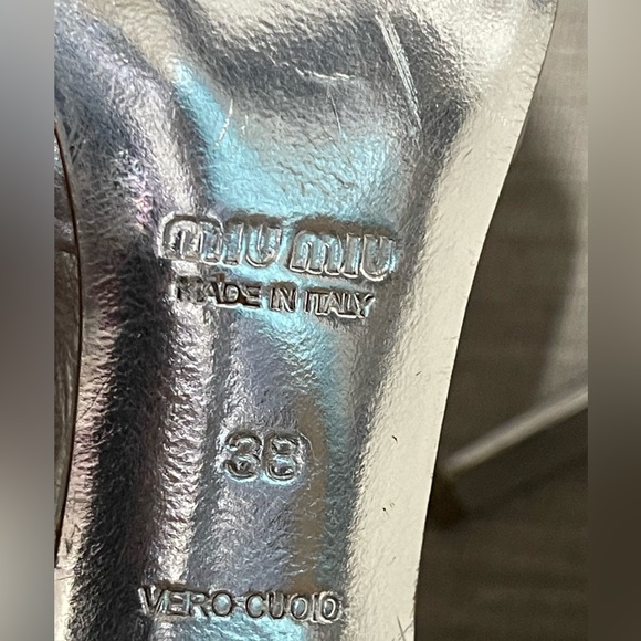 Miu Miu Shiny Silver Heels - Picture 6 of 7